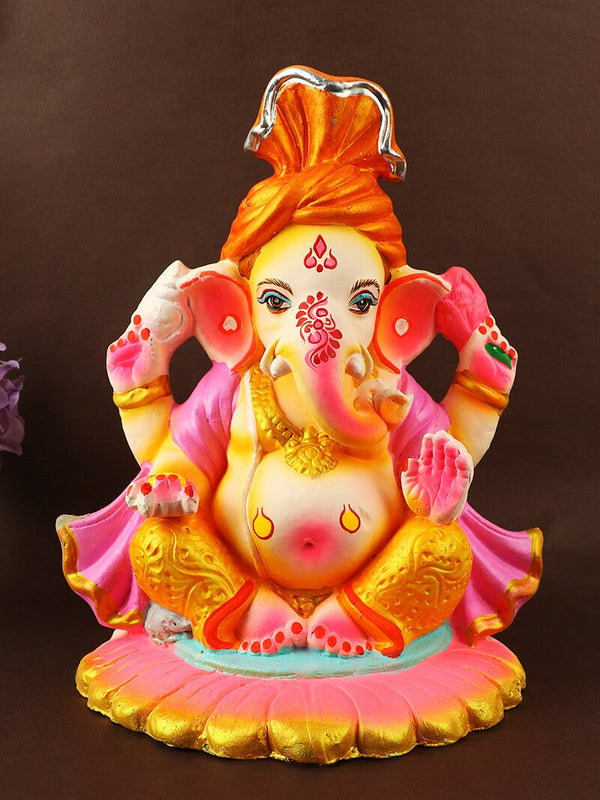 11.5 Inch Lambodara Eco-Friendly Ganesha Idol