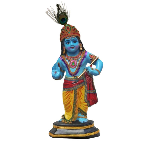 BLESSING KRISHNA IDOL IN FIBRE - 55 CM HEIGHT