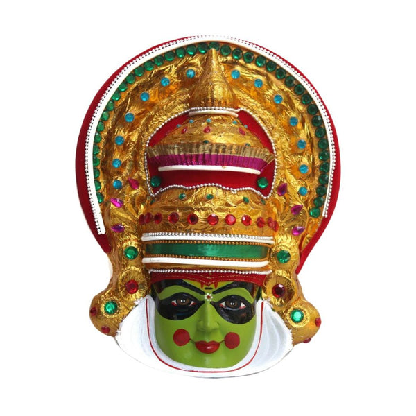 KATHAKALI MASK WALL HANGING IN FIBRE - 30 CM HEIGHT