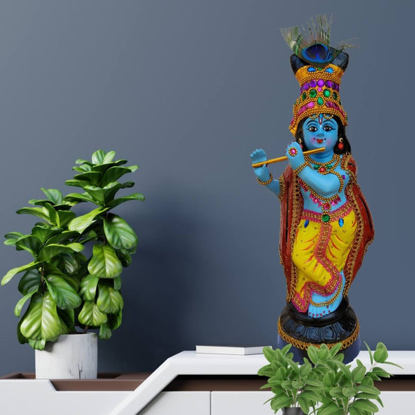 KRISHNA MURTI IN FIBRE - 40 CM HEIGHT