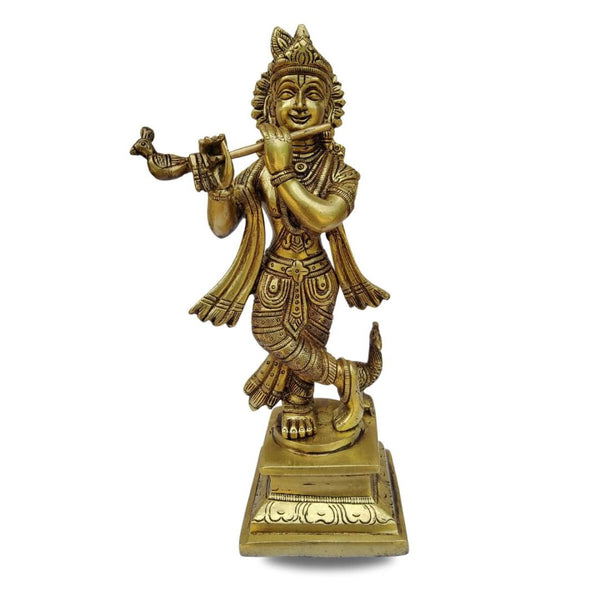 KRISHNA STATUE IN BRASS- 10 INCHES, 2.4 KG