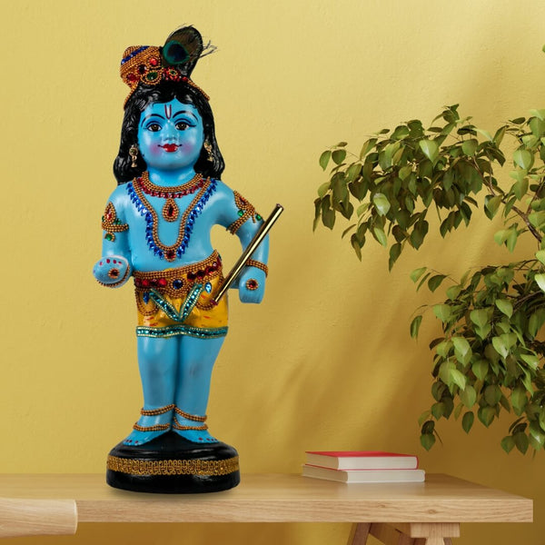 LADOO GOPAL IDOL, BABY KRISHNA, VENNA KRISHNA IDOL IN FIBRE- 46 CM HEIGHT