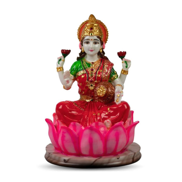 GODDESS LAXMI IDOL IN MARBLE DUST, POLY RESIN-25 CM HEIGHT