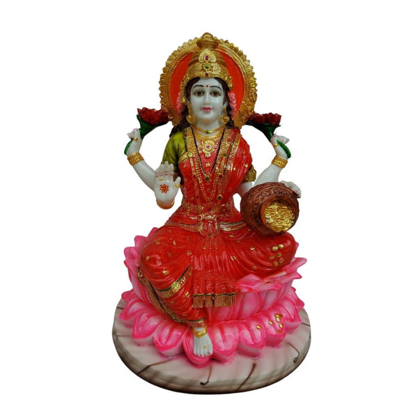 GODDESS LAXMI STATUE IN MARBLE DUST, POLY RESIN-33 CM HEIGHT, 2.6 KG WEIGHT