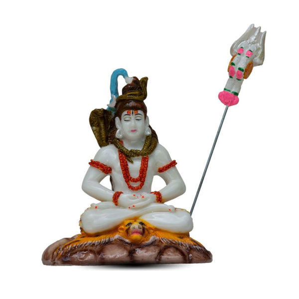 LORD SHIVA STATUE  IN MARBLE DUST, POLY RESIN-15 CM HEIGHT