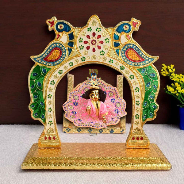 Majestic Golden Meenakari Jhula  for Laddu Gopal